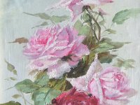 Le rose  Olio su tela - 32 x 53